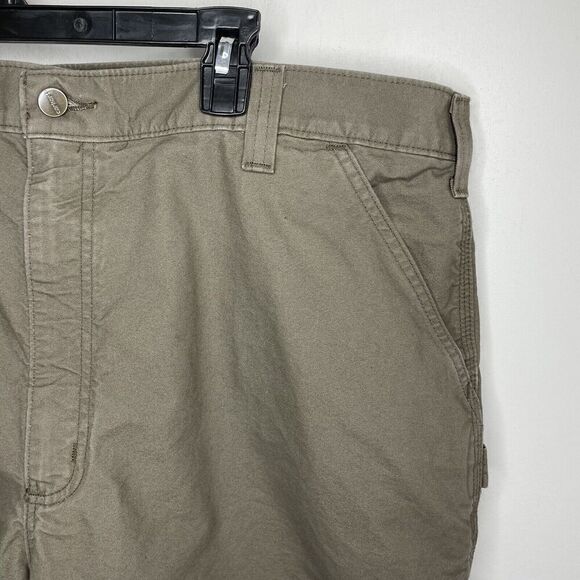 CARHARTT Work Shorts Mens 42 Brown Canvas Utility 100% Cotton B144 - Picture 2 of 11